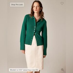 J. Crew Milano-stich cinched-waist cardigan